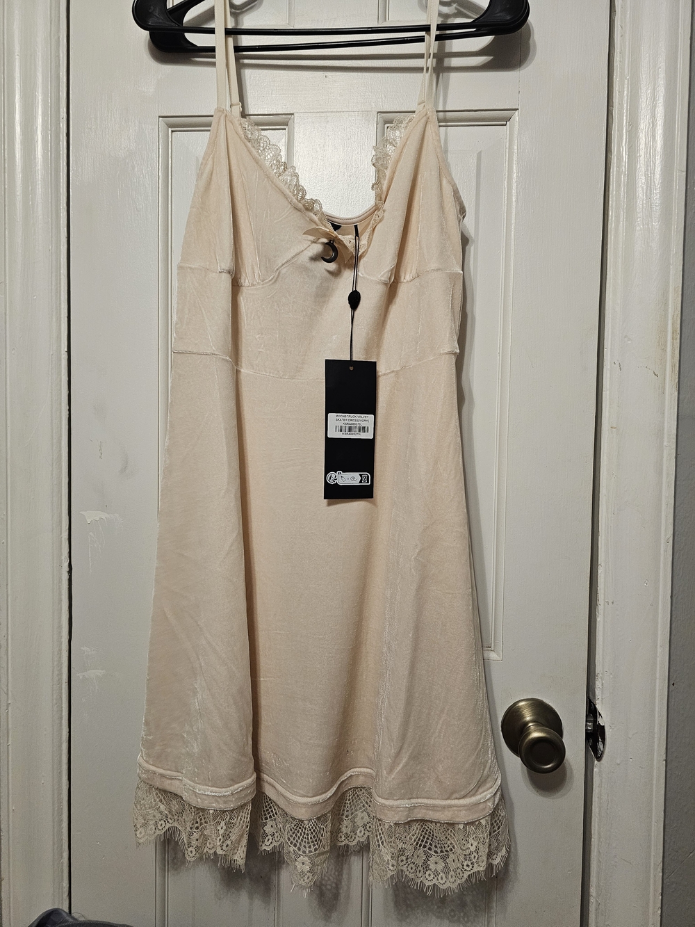 Killstar Cream Lace-Trim Slip Dress